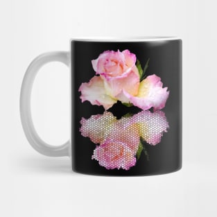 pink rose with raindrops and a reflection Mug